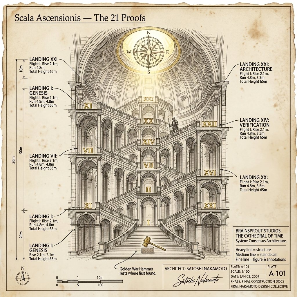 Plate 15 — Scala Ascensionis — 21 Proofs. The twenty-one proofs stairway plate, Sheet A-101.