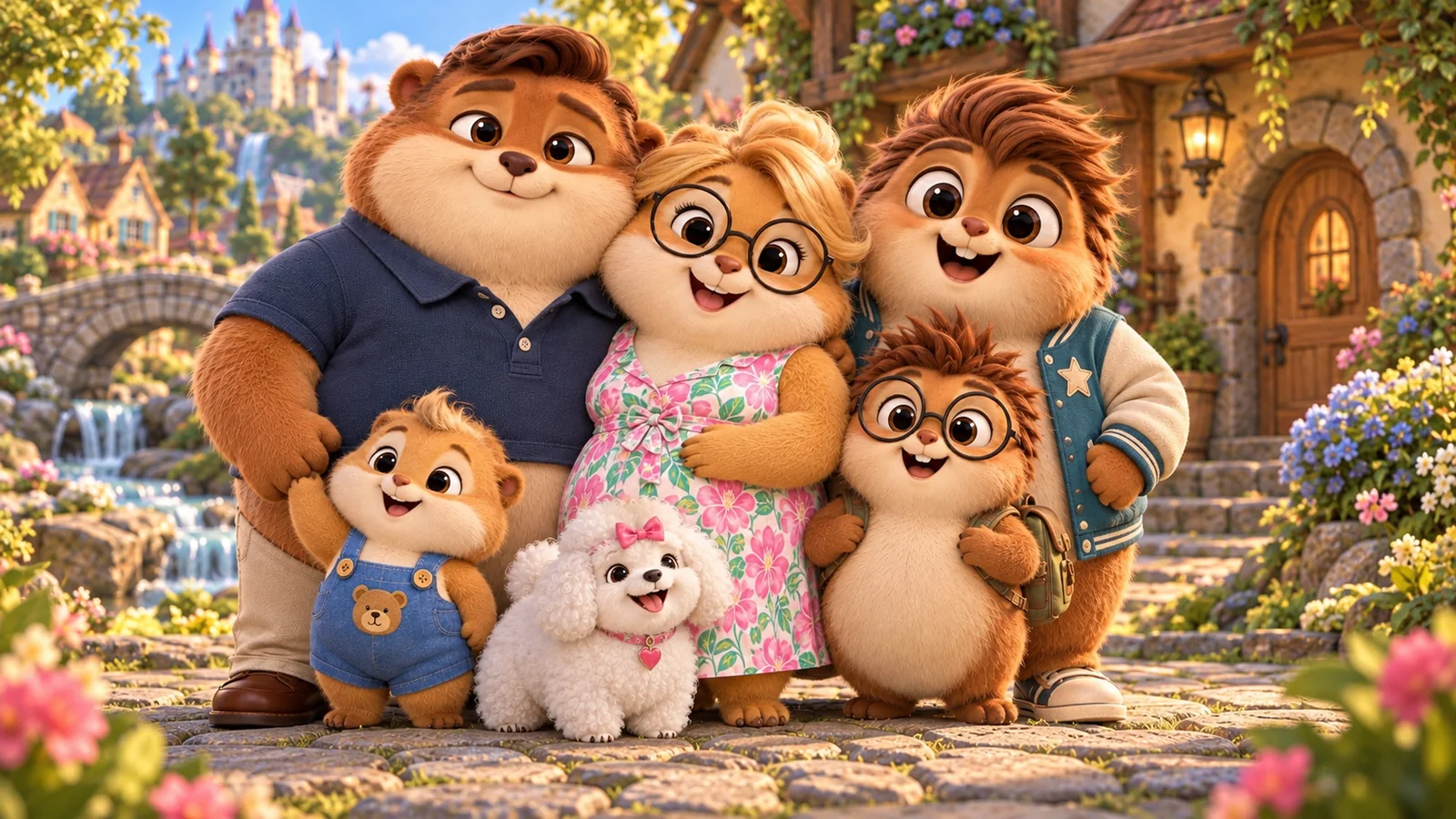 The Chubster family: Mommy, Daddy, Brucie, Henry and little Maxi