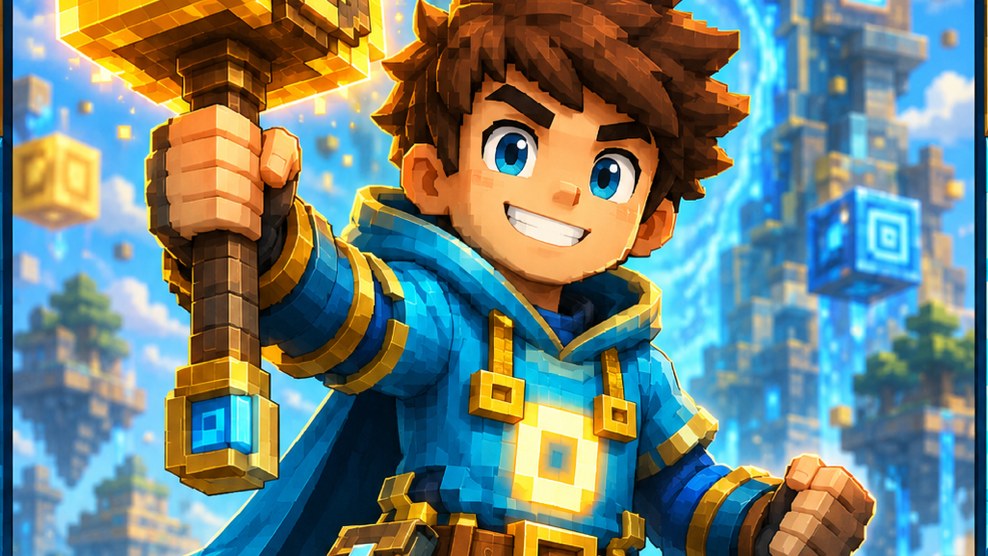 Henry the Monster Hunter raises the Pixel Hammer
